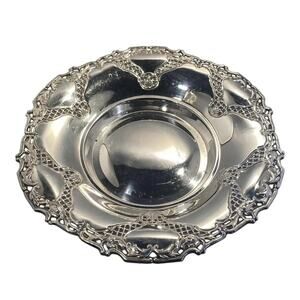 F B Rogers Silver Plate 12 3/8”Centerpiece Bowl Art Deco Style Made in Spain VTG